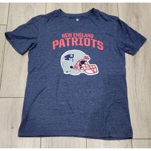 New England Patriots NFL Team Apparel Youth TShirt Boys XL 14/16 Blue Graphic